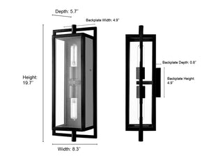 Rankin 2-Light Outdoor Wall Sconce Textured Black