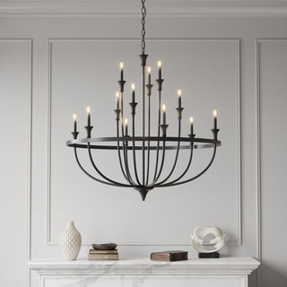 Emery 12-Light Chandelier Ceiling Light Matte Black