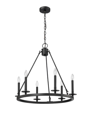 Florence 6-Light Chandelier Ceiling Light Matte Black