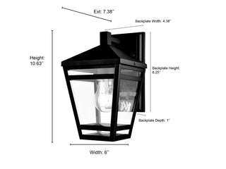 Seager 1-Light Outdoor Wall Sconce Textured Black