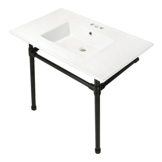 Dreyfuss 37.38 Inch Console Sink in White