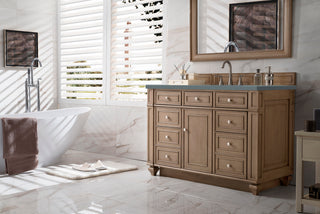48 Inch Bristol Freestanding Vanity in Whitewashed Walnut / Cala Blue Top