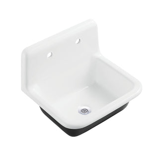 Petra Galley 22.0625 Inch Wall Mount Utility Sink in White