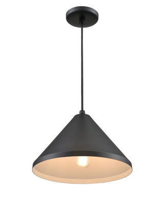 R Series 1-Light Cord Hung Wide Cone Satin Black