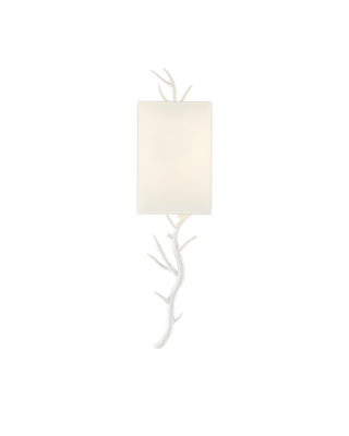 Baneberry White Wall Sconce, White Shade, Left