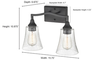 Caily 2-Light Vanity Brushed Nickel