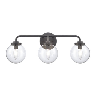 Fairbanks 22.75'' Wide 3-Light Vanity Light - Matte Black and Clear