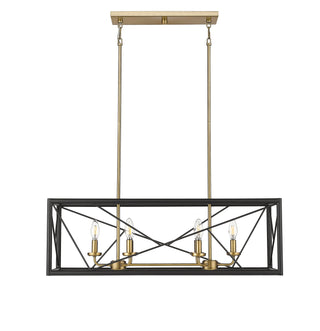 Surrey 6-Light Chandelier Ceiling Light Matte Black / Vintage Brass