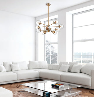Avell 1 - Light Chandelier Ceiling Light Modern Gold