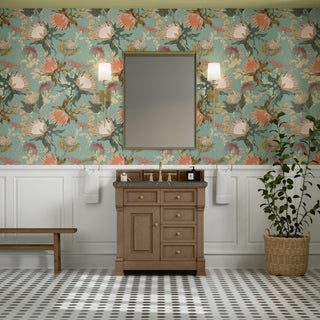 36 Inch Brookfield Freestanding Vanity in Pecan / Parisien Bleu Top