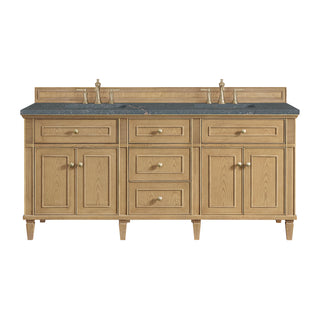 72 Inch Lorelai Freestanding Vanity in Light Natural Oak / Parisien Bleu Top
