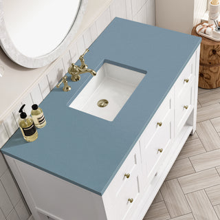 48 Inch Breckenridge Freestanding Vanity in Bright White / Cala Blue Top
