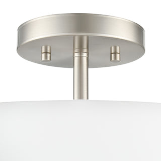 Laphia 15.75" Wide 3-Light Semi Flush - Brushed Nickel
