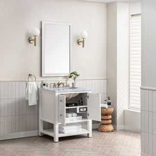 30 Inch Breckenridge Freestanding Vanity in Bright White / Carrara White Top