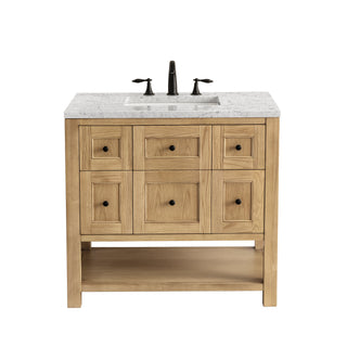 36 Inch Breckenridge Freestanding Vanity in Light Natural Oak / Eternal Jasmine Pearl Top