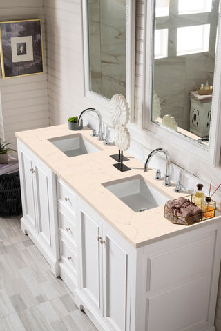73.25 Inch De Soto Freestanding Vanity in Bright White / Eternal Marfil Top