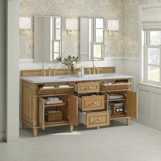 72 Inch Lorelai Freestanding Vanity in Light Natural Oak / Arctic Fall Top