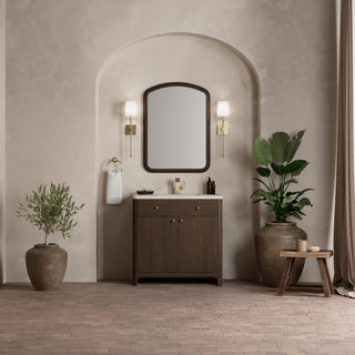 36 Inch Gracyn Freestanding Vanity in Sable / Victorian Silver Top