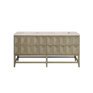72 Inch Emmeline Freestanding Vanity in Pebble Oak / Eternal Marfil Top