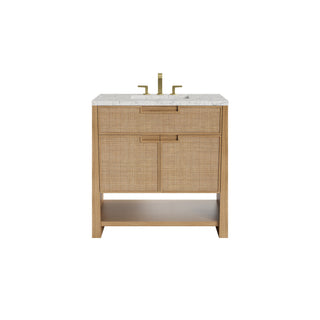36 Inch Solene Freestanding Vanity in Seaside Oak / Eternal Jasmine Pearl Top