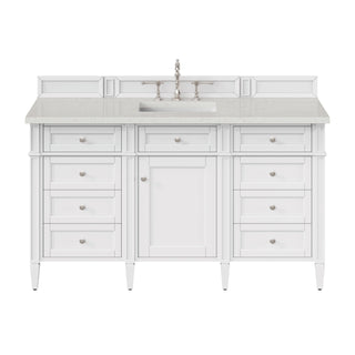 60 Inch Brittany Freestanding Vanity in Bright White / Lime Delight Top