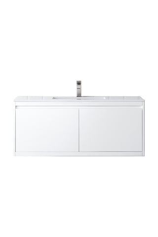 47.25 Inch Mantova Floating Vanity in Glossy White / Glossy White Top
