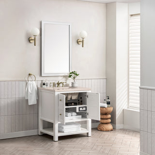 30 Inch Breckenridge Freestanding Vanity in Bright White / Eternal Marfil Top