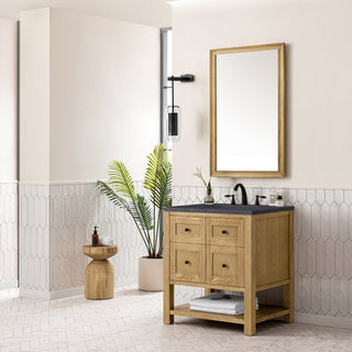 30 Inch Breckenridge Freestanding Vanity in Light Natural Oak / Charcoal Soapstone Top