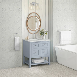 30 Inch Breckenridge Freestanding Vanity in Serenity Blue / Ethereal Noctis Top