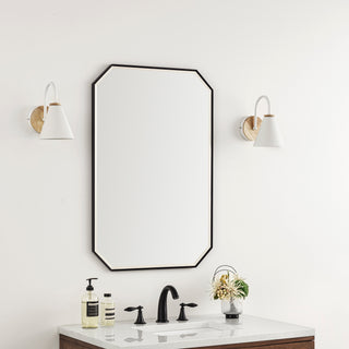 Rohe 24" Octagonal Mirror, Matte Black