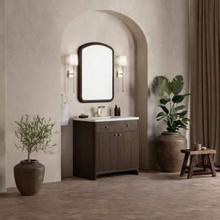 36 Inch Gracyn Freestanding Vanity in Sable / White Zeus Top