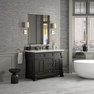 48 Inch Brookfield Freestanding Vanity in Black Onyx / White Zeus Top
