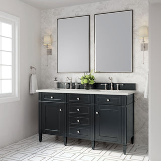 60 Inch Brittany Freestanding Vanity in Black Onyx / Lime Delight Top
