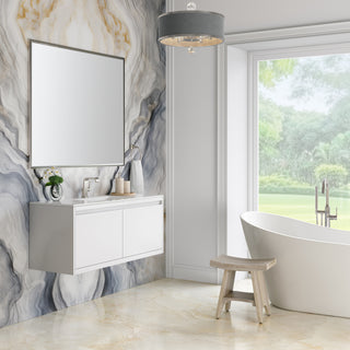 47.25 Inch Mantova Floating Vanity in Glossy White / Glossy White Top