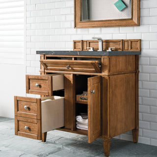 30 Inch Brittany Freestanding Vanity in Saddle Brown / Parisien Bleu Top
