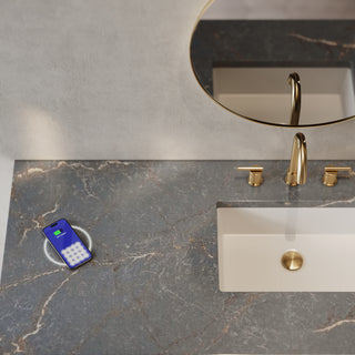 60 Inch Bristol Freestanding Vanity in Saddle Brown / Parisien Bleu Top