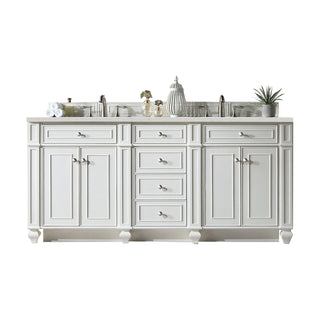 72 Inch Bristol Freestanding Vanity in Bright White / Lime Delight Top
