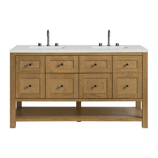 60 Inch Breckenridge Freestanding Vanity in Light Natural Oak / Lime Delight Top
