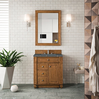 30 Inch Bristol Freestanding Vanity in Saddle Brown / Parisien Bleu Top