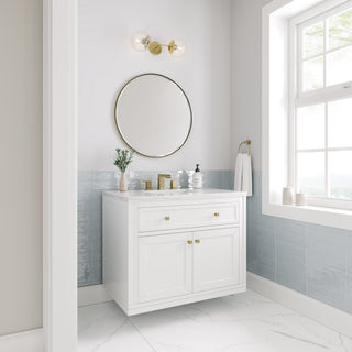 36 Inch Chicago Freestanding Vanity in Glossy White / Arctic Fall Top