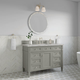 48 Inch Brittany Freestanding Vanity in Urban Gray / Victorian Silver Top