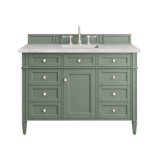 48 Inch Brittany Freestanding Vanity in Smokey Celadon / Eternal Jasmine Pearl Top