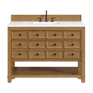 48 Inch Malibu Freestanding Vanity in Amber Birch / White Zeus Top