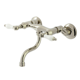 Kingston Wall-Mount Bathroom Faucet in Polished Nickel