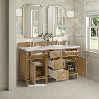 60 Inch Lorelai Freestanding Vanity in Light Natural Oak / Lime Delight Top
