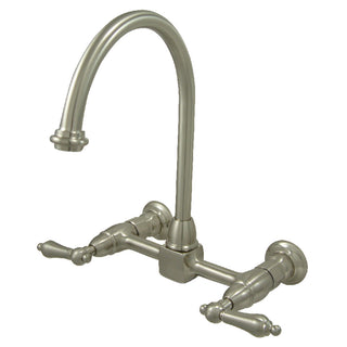 Restoration Wall Mount Kitchen Faucet in Brushed Nickel
