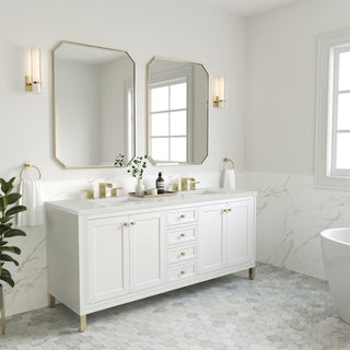 72 Inch Chicago Freestanding Vanity in Glossy White / Lime Delight Top