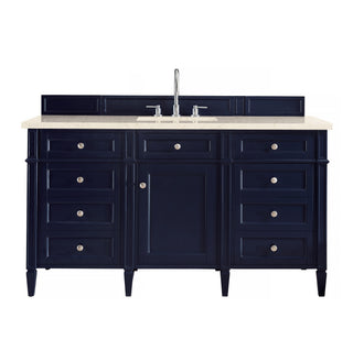 60 Inch Brittany Freestanding Vanity in Victory Blue / Eternal Marfil Top