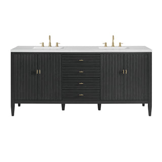 72 Inch Myrrin Freestanding Vanity in Carbon Oak / Arctic Fall Top