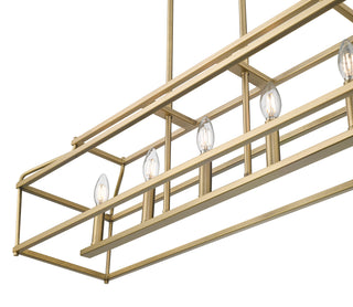 Nellita 34" Wide 5-Light Island - Vintage Brass